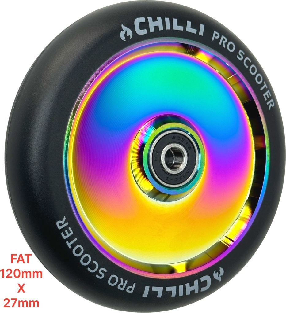 Chilli Pro Scooter Hollowcore Rolle FAT 120 x 27mm Rollstuhl Bobbycar Racing Neochrome
