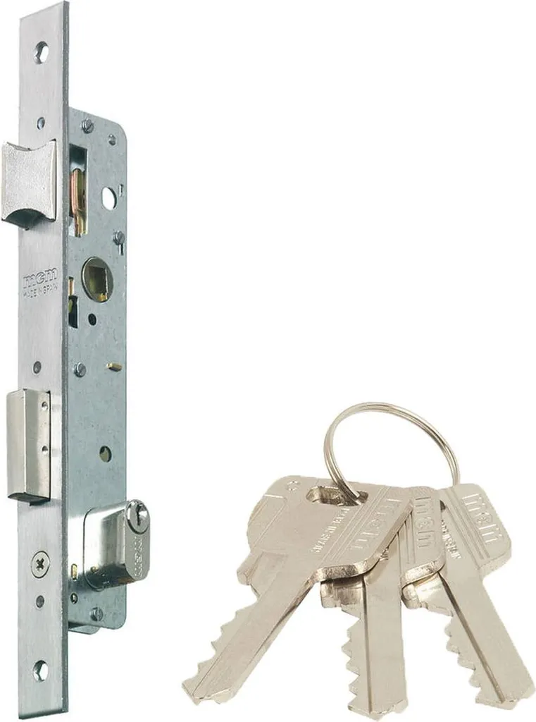 Serrure monopoint à encastrer MCM 1550-21 en acier pour porte bois