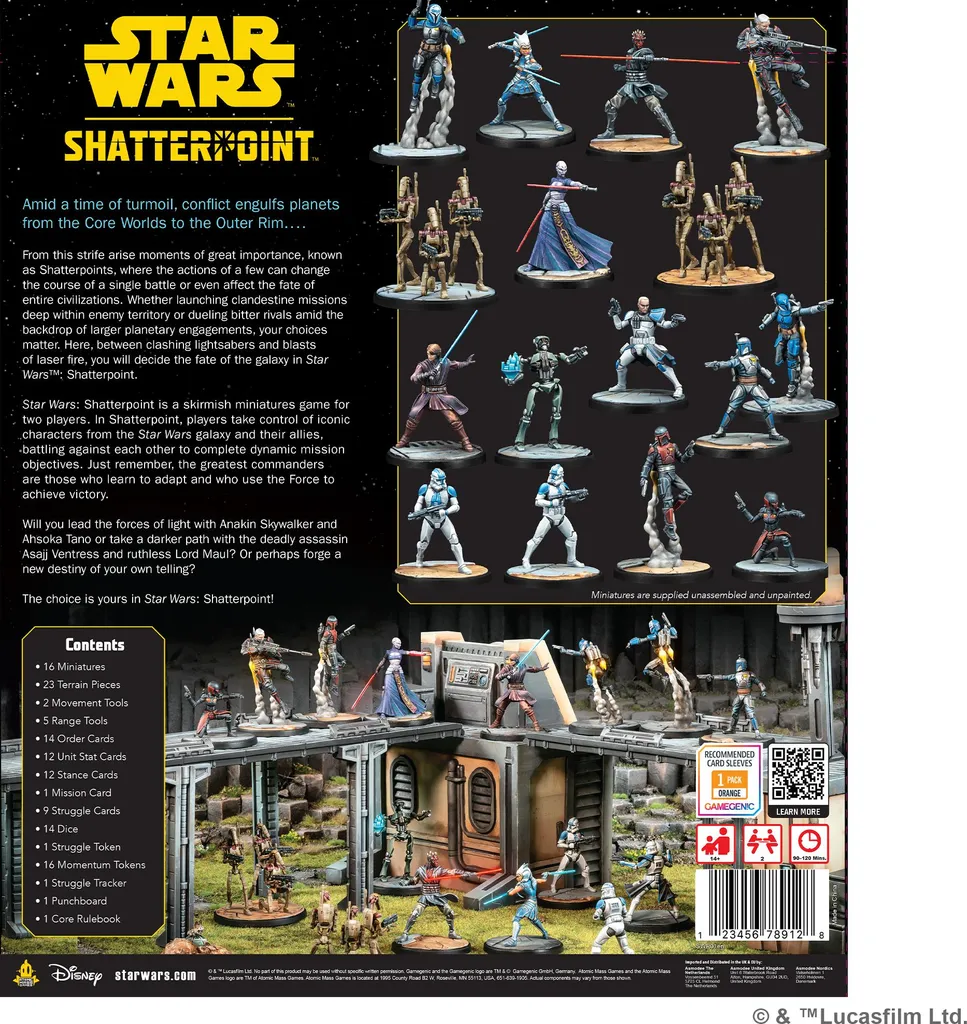 Star Wars Shatterpoint Core Set : Figurines à peindre et décors de jeu
