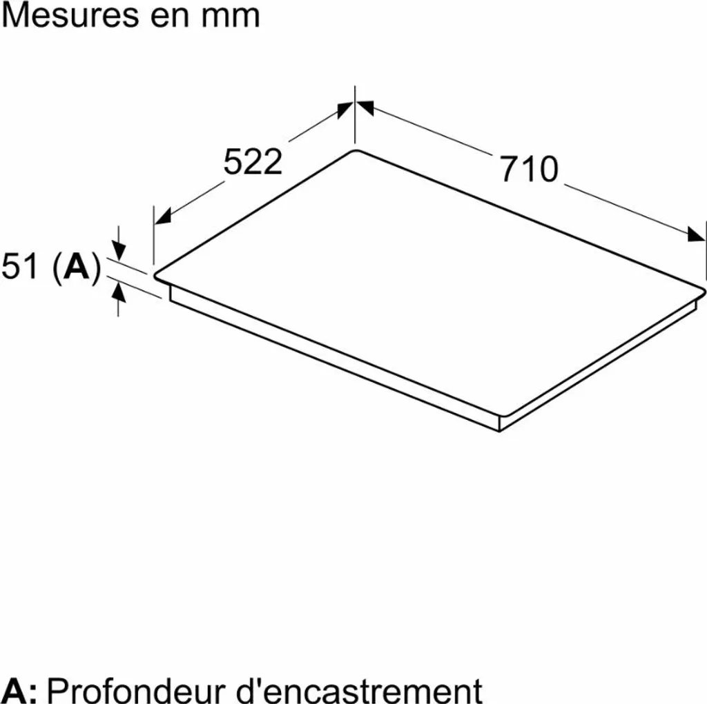 Table de cuisson induction Siemens ED751HSB1E 71cm 4 feux 7400W Noir