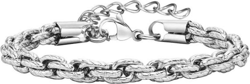 Armkette Edelstahl Armband für Damen und Herren Silber