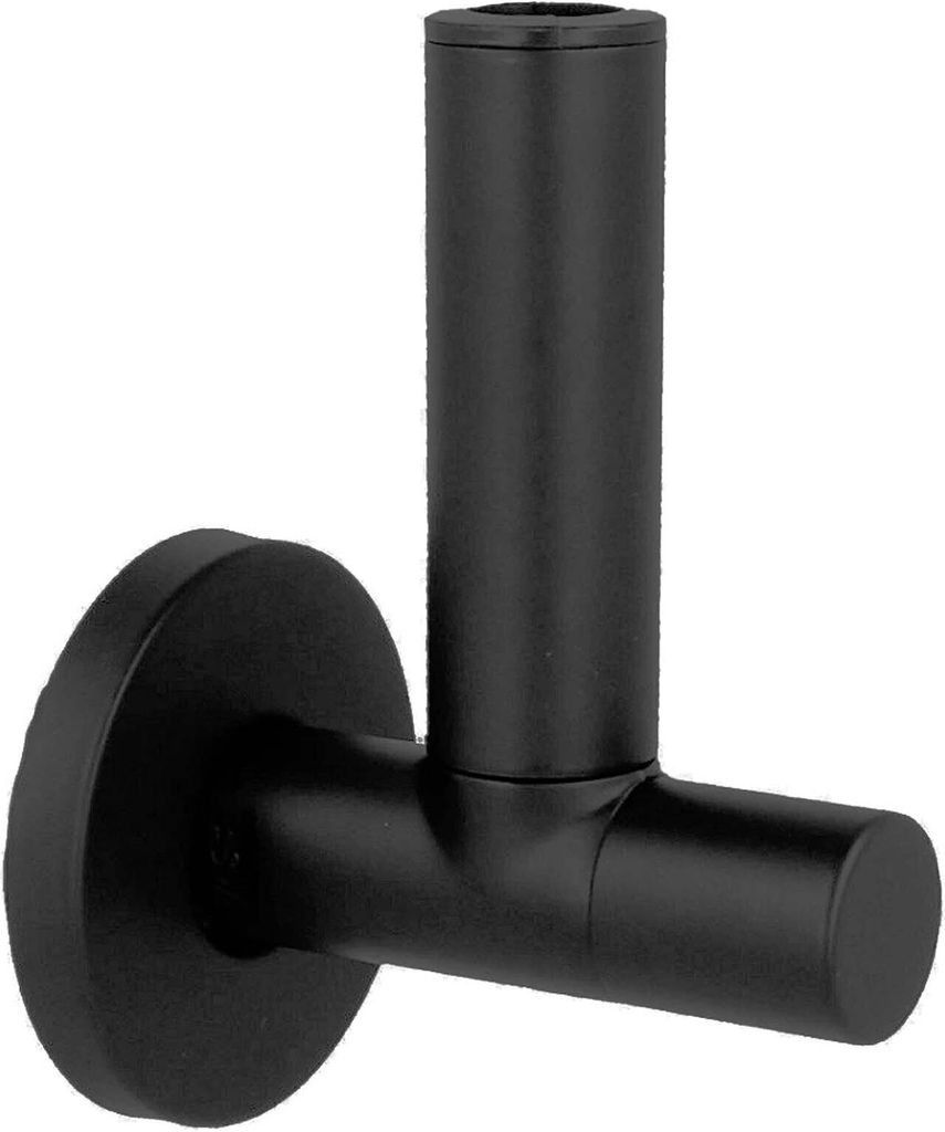 tecuro Design Eck-Ventil mit Schlauchverblendung, 1/2 Zoll Wandanschluss, schwarz-matt