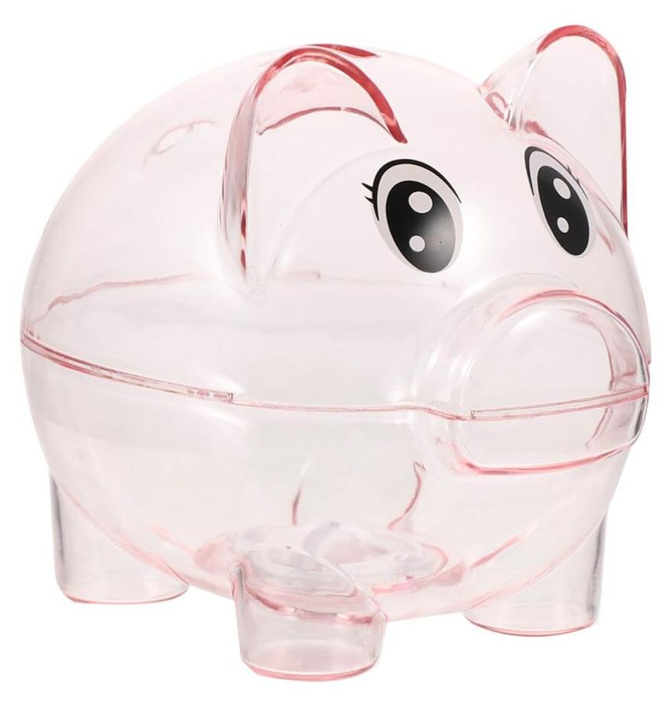 Kinderfreundliches Sparschwein, bruchsichere, transparente Kunststoff-Spardose für Münzen und Scheine, große, dekorative Spardose für Mädchen ...