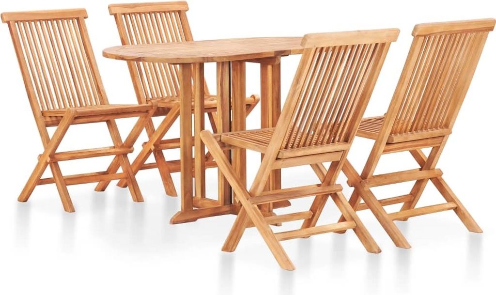 5-tlg. Garten-Essgruppe Klappbar Massivholz Teak