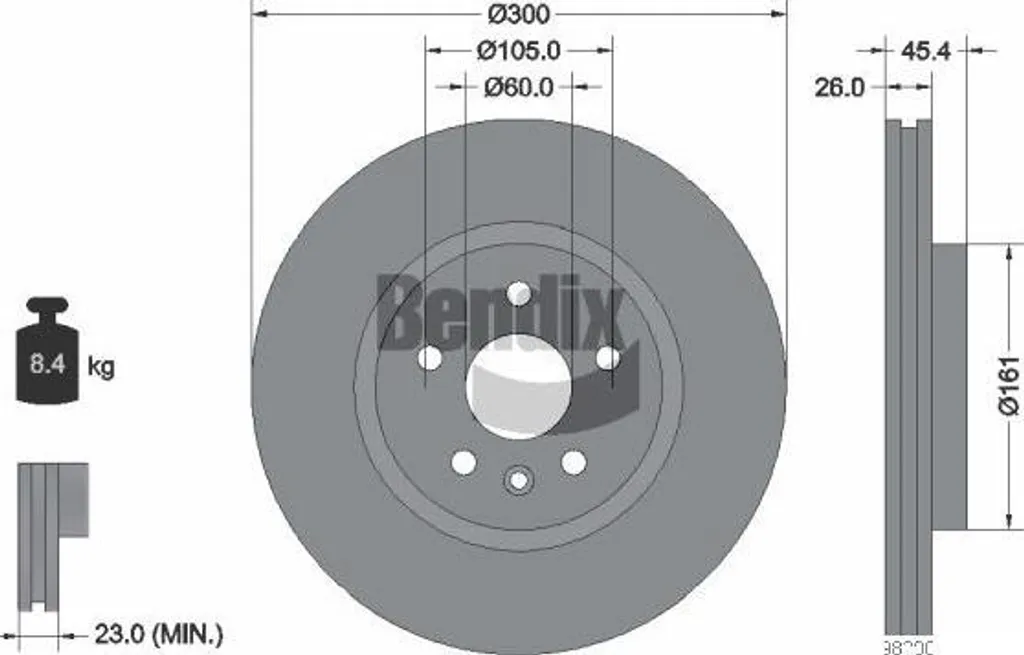 Disque de frein BENDIX haute teneur en carbone pour Astra K 13515909