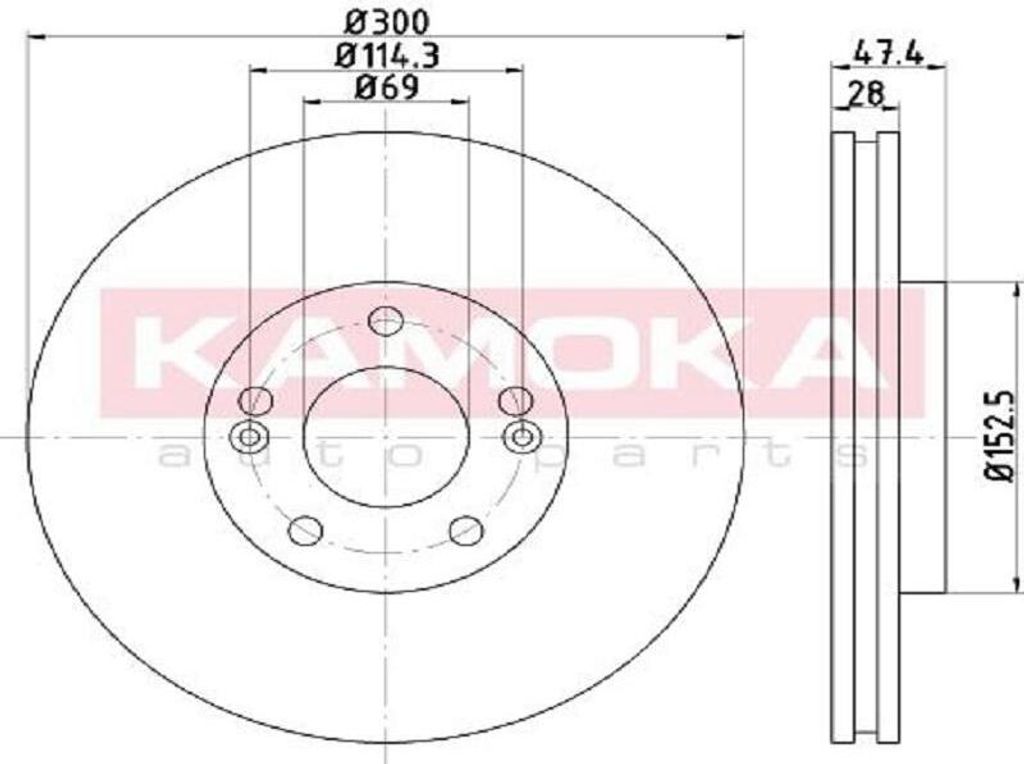 Belüftete Bremsscheibe 300 mm Außendurchmesser, 28 mm Produktbild 