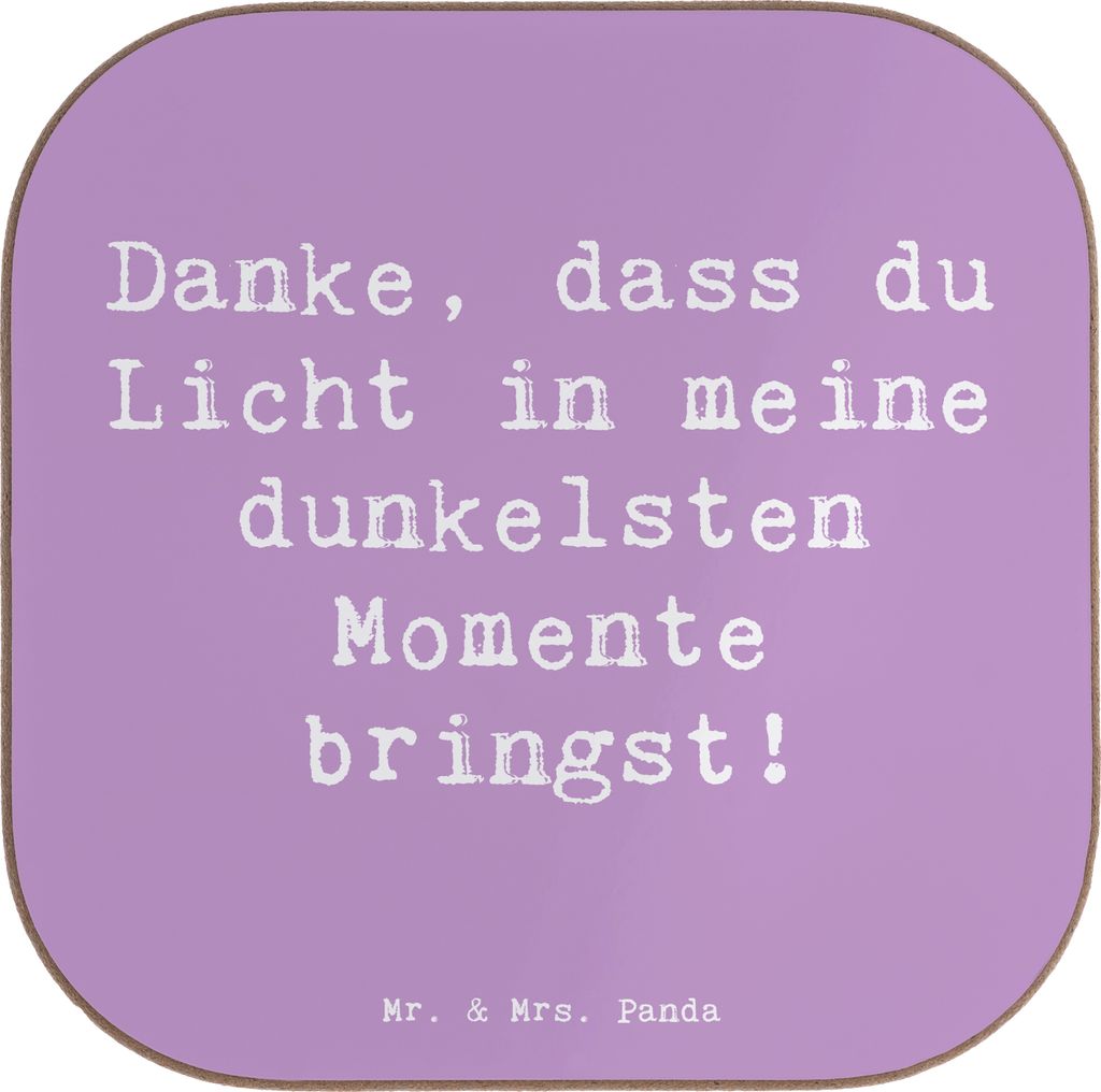 Mr. & Mrs. Panda Untersetzer Glas Spruch Herztherapeut Licht - Lavendeltraum - Geschenk, Danke sagen, Therapeut, schwierige Zeiten, Tassenuntersetz...