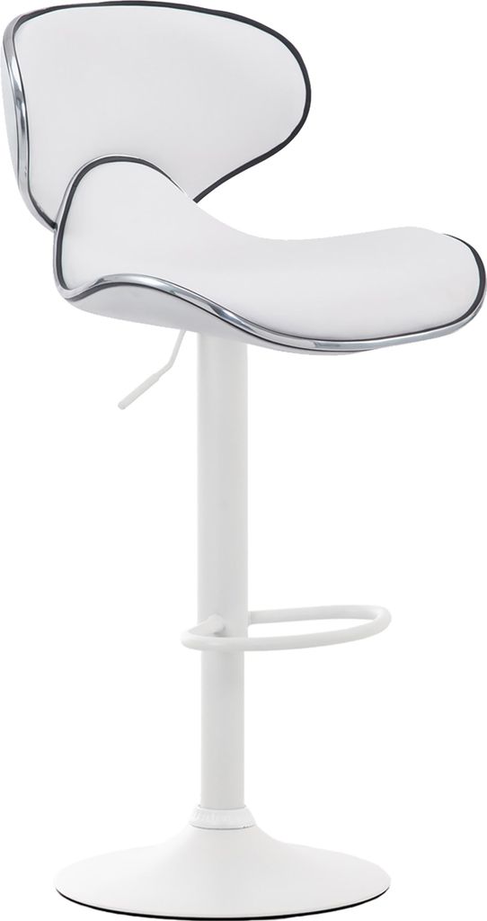 Barhocker FAMIR - Kunstleder Weiß 46x49x88 cm Weiß | Barstuhl Mit Lehne Tresenhocker Tresenstuhl Kneipenhocker Kneipenstuhl