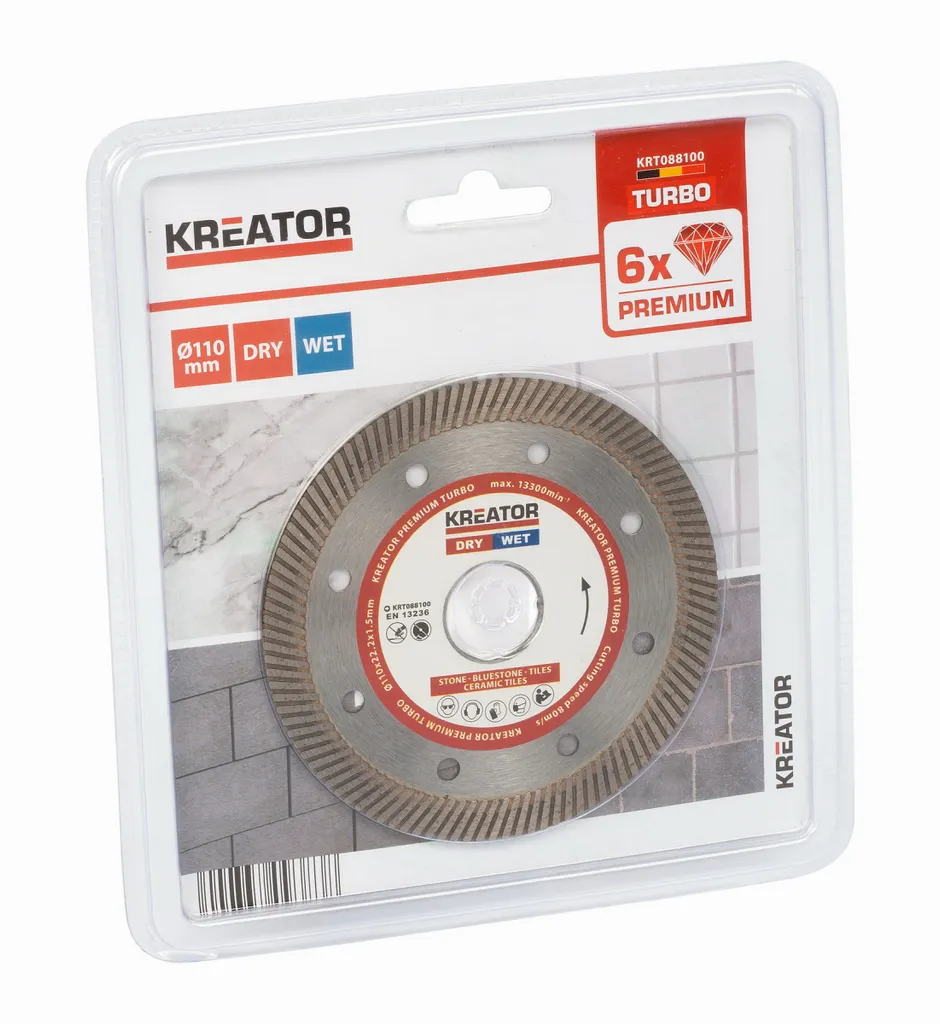 Kreator KRT088100 Disco Turbo Diamantato 110x22.2mm per Taglio Netto