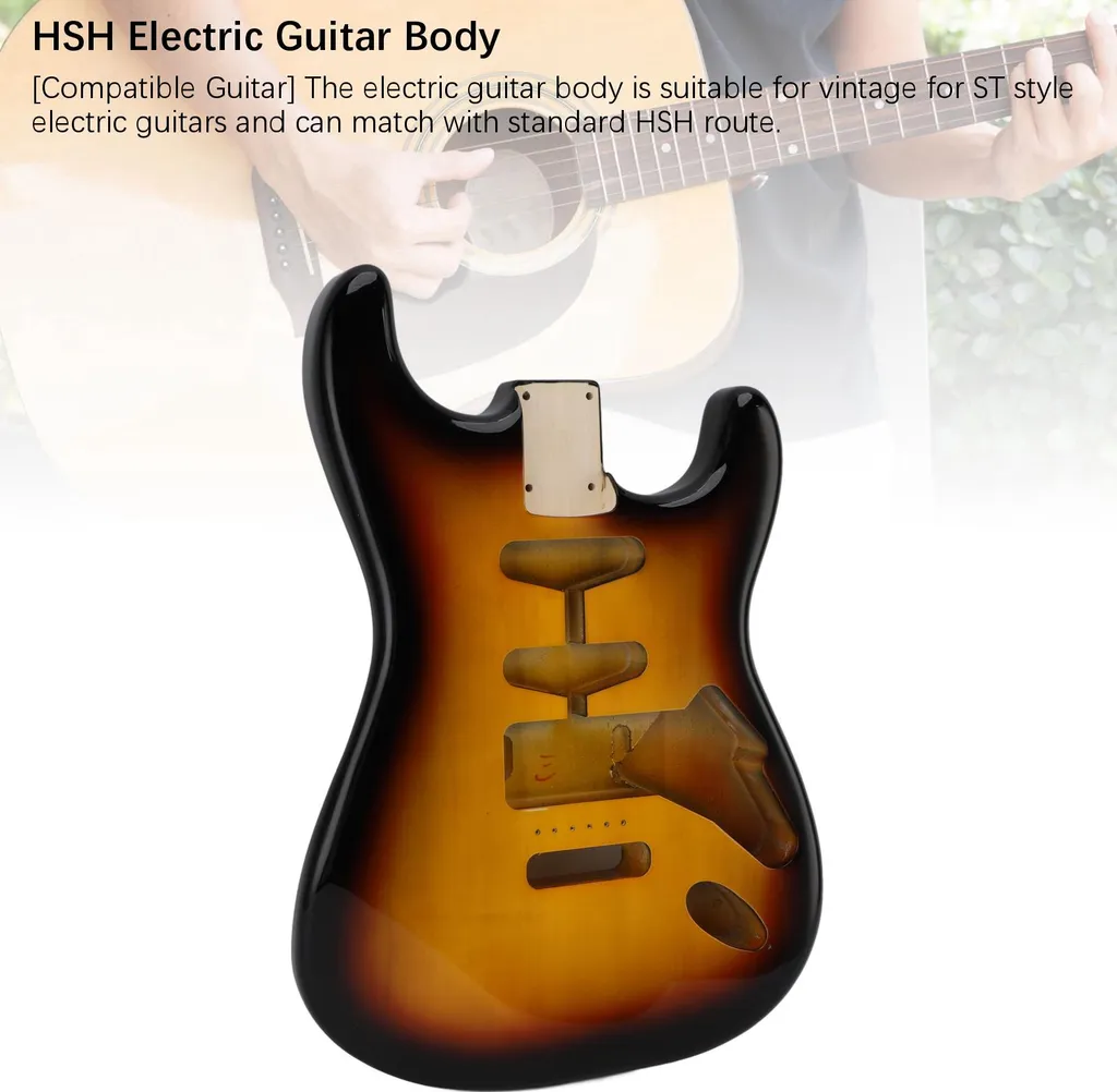 Corps guitare peuplier finition Sunburst 3 tons avec défonce type HSH - 19