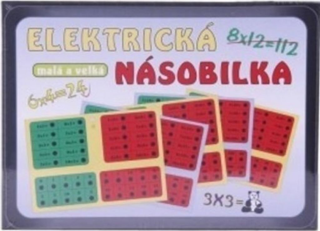 A product box containing multiplication flashcards or learning cards.