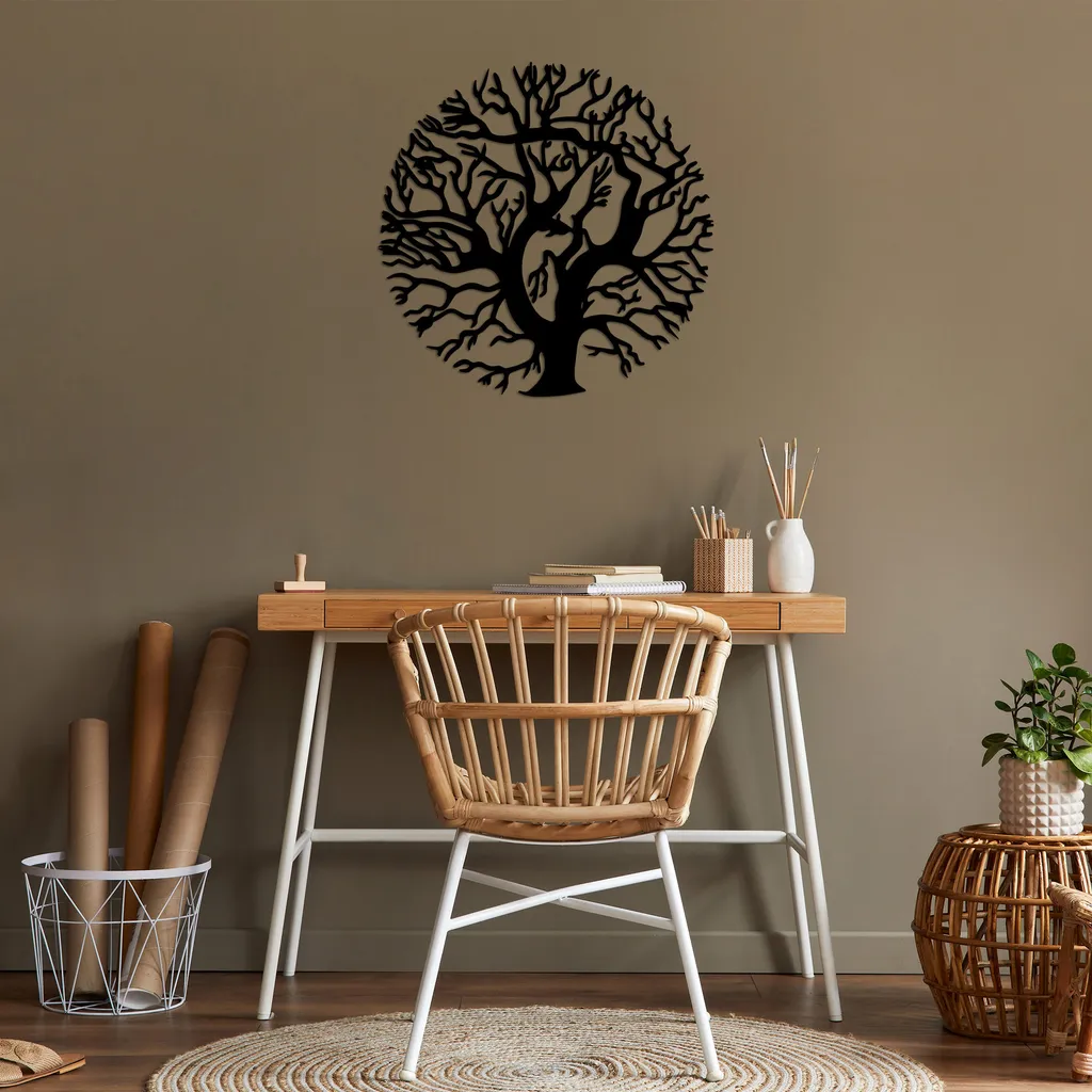Wallity Monumento TNL2287 Nero 72x72cm - Decorazione Casa in Metallo