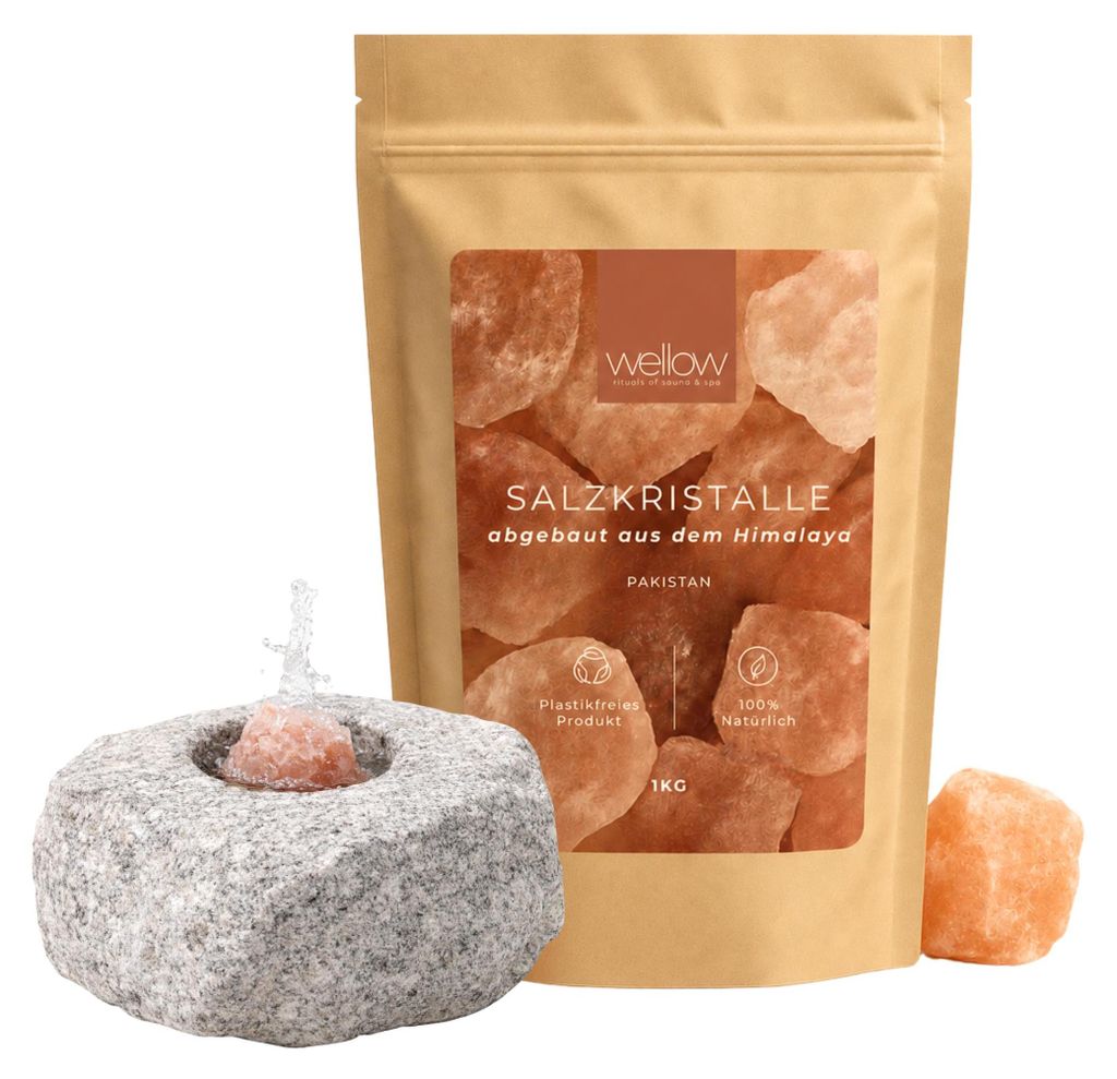 wellow® Sole-Set für die Sauna – 1 kg Salzkristalle + Produktbild 