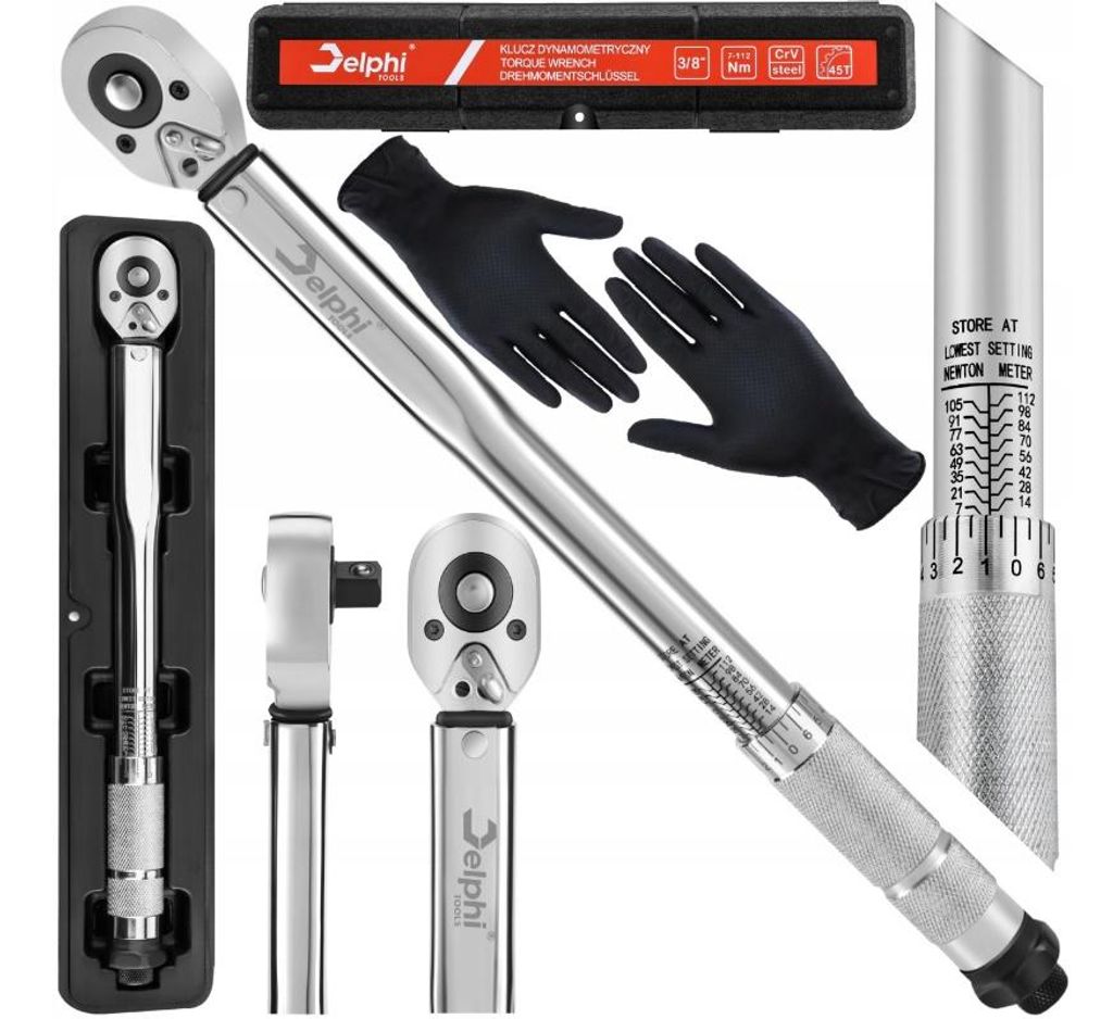Delphi Drehmomentschlüssel 7-112 Nm 3/8" mit Verriegelung CrMo-Stahl ± 4 %