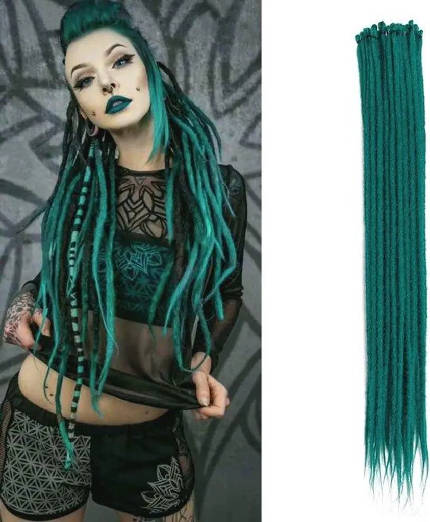 Dreadlocks crochetées main 50 cm - Extensions synthétiques 0,6 cm HD