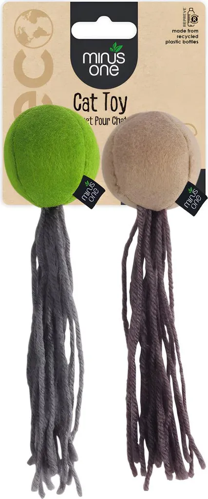 Minus One Pack 2 Palline Gatto in Feltro - Gioco Sostenibile Design Eco