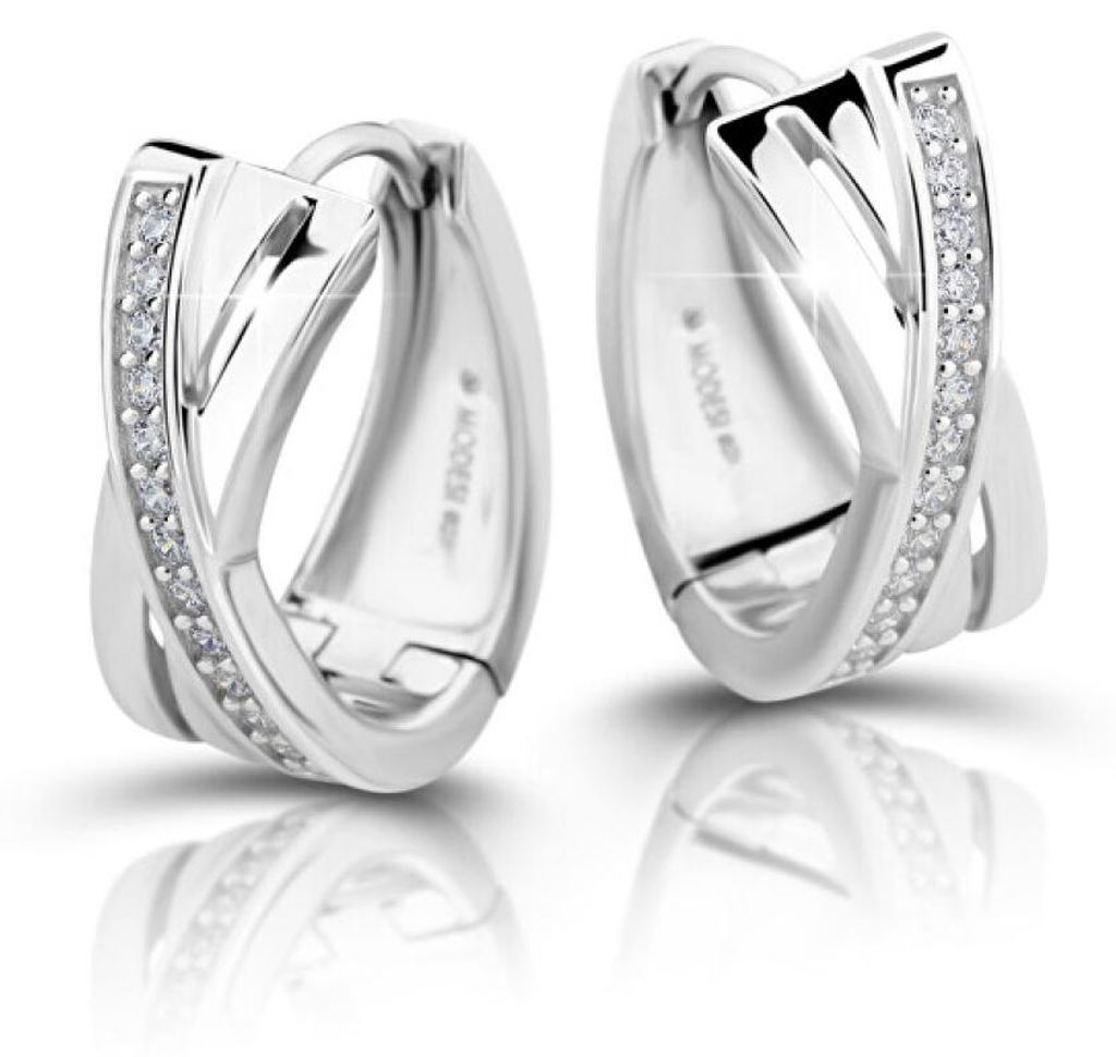 Elegant silver round earrings M23079