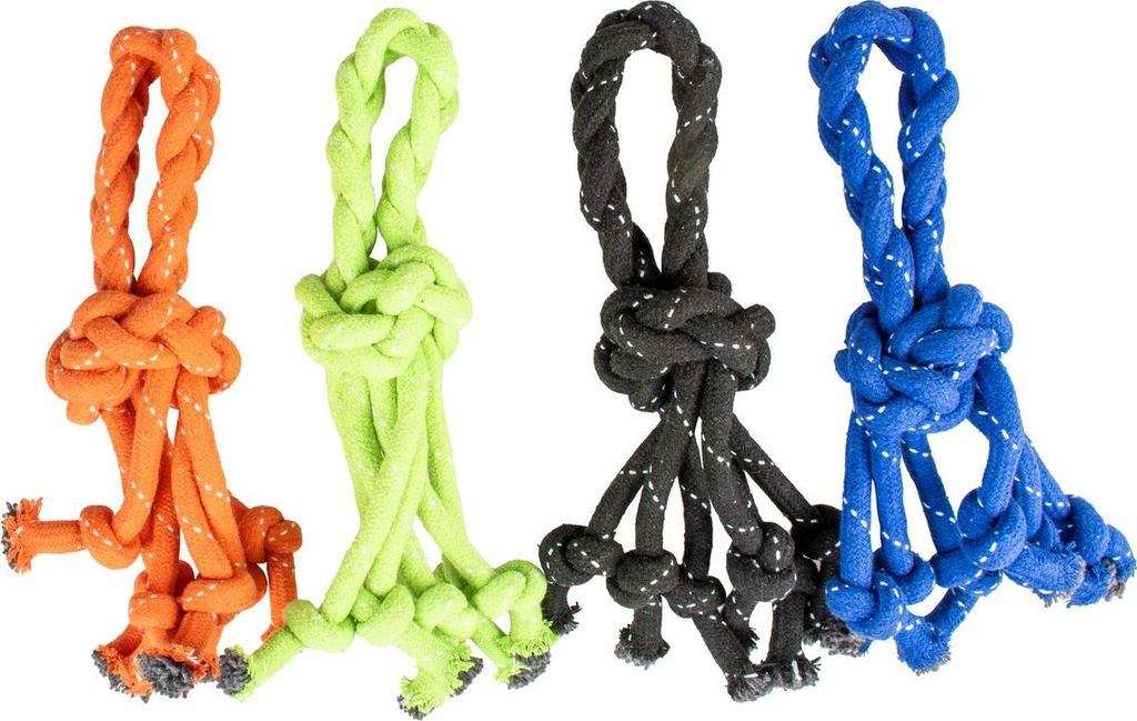 Duvo+ Hundespielzeug Scooby Seil Knot mit Schlaufe bunt