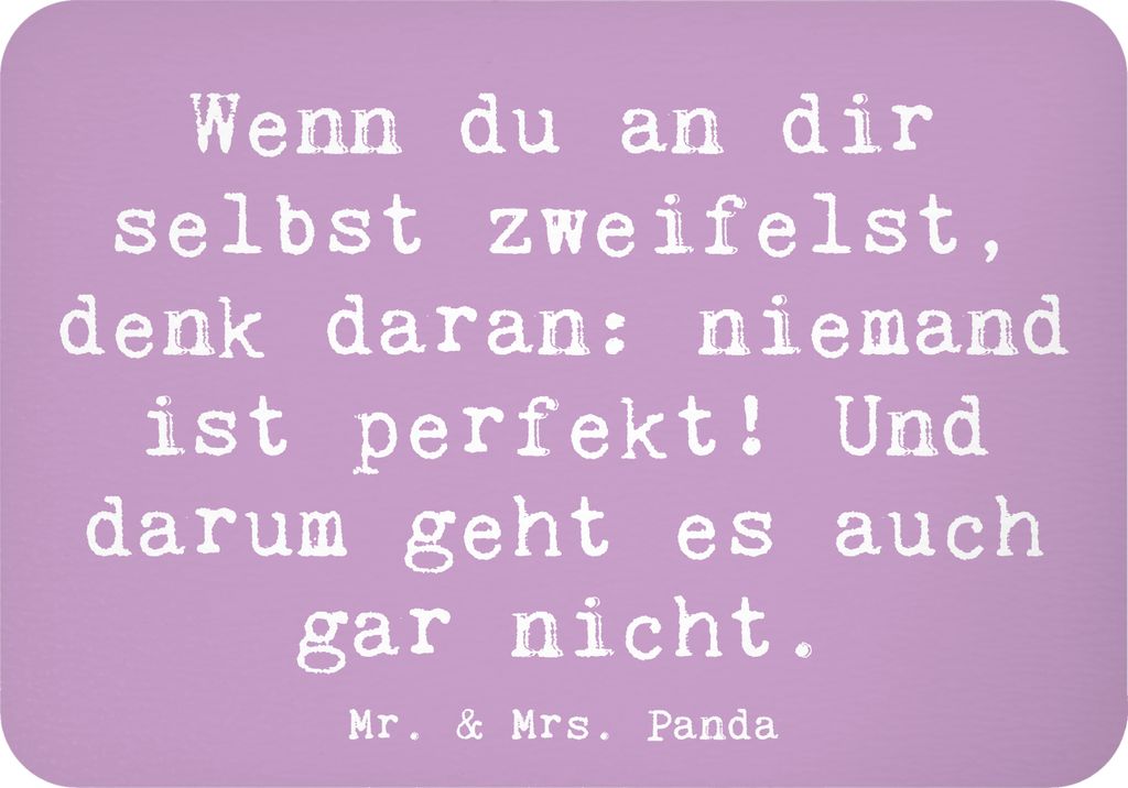 Mr. & Mrs. Panda magnet Spruch Zweifel an sich selbst - Lavendeltraum - Geschenk, Selbstvertrauen, Kühlschrankmagnet, haftmagnet, Aufmunterung, Zi...