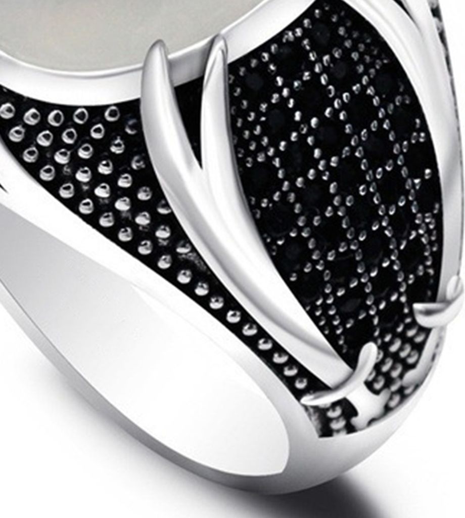 Herrenring, hautfreundlich, Retro-Legierung, Einfachheit, exquisiter Verlobungsring für Männer zur Hochzeit-Antikes Silber,US 7