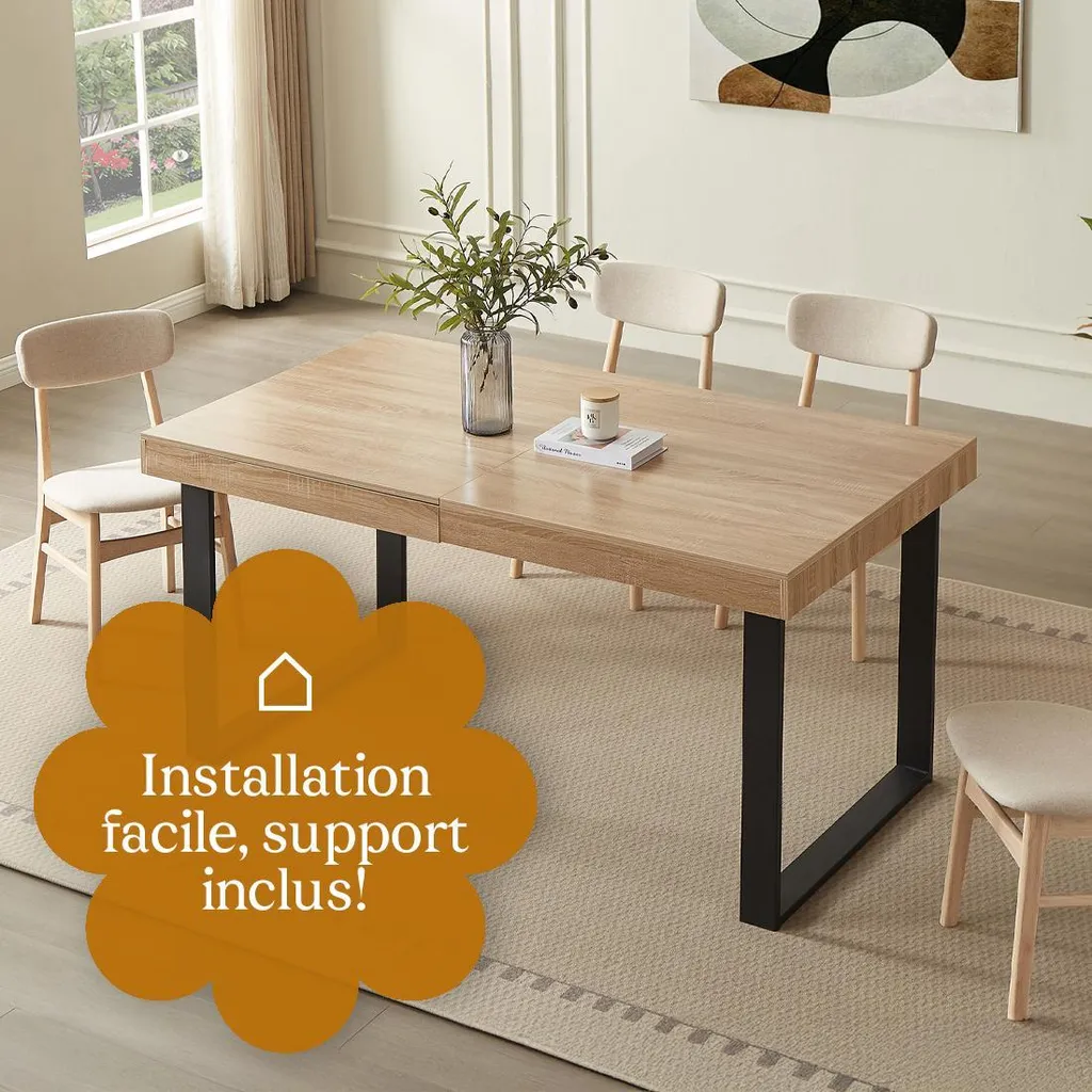 Table à Manger Modulable 8 Places Idéale Réceptions Style Industriel - 7