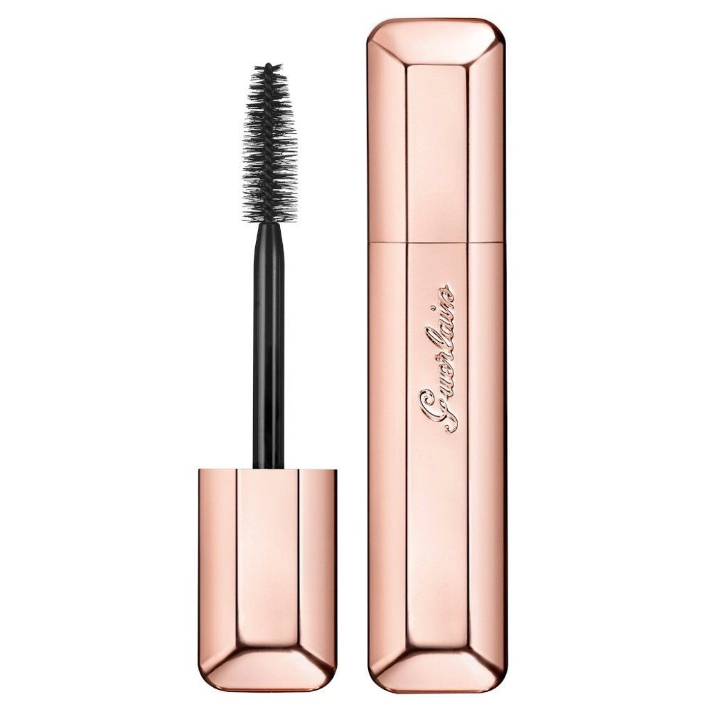 A Guerlain Mad Eyes Mascara tube and wand are displayed against a white background.