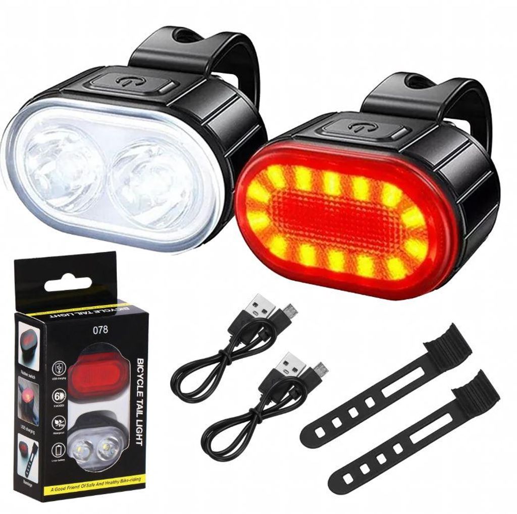Fahrradlenkerleuchte Vorne Und Hinten Led, Stark, Usb, 2 Produktbild 