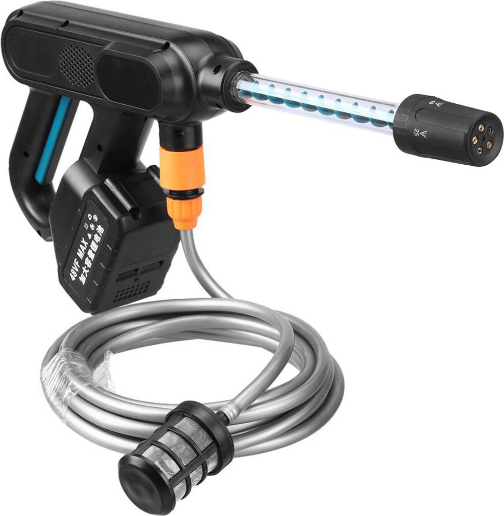 Tragbare Reinigungsmaschine DJ-806 300W 24000RPM Kabellose Wasserpistole mit 2x Lithium-Akku, Multi-Sprühmodi für Auto Garten Terrasse Reinigung