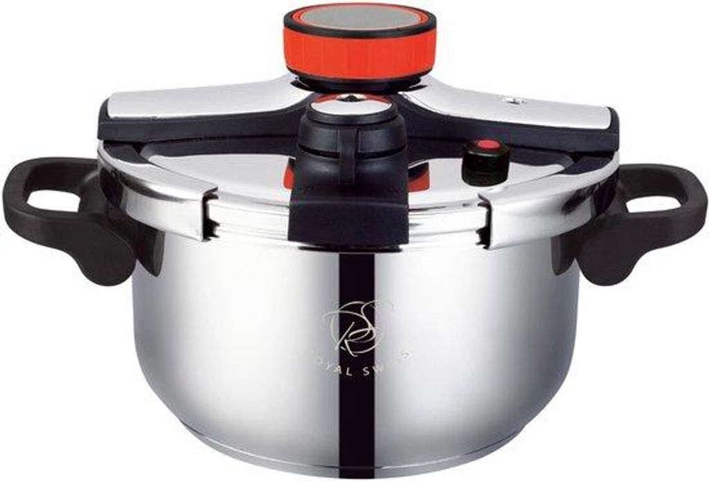 Schnellkochtopf 4 Liter Edelstahl 20 cm – Druckkochtopf Induktion – Für Gas, Elektro, Glaskeramik & Induktionsherde Royal Swiss