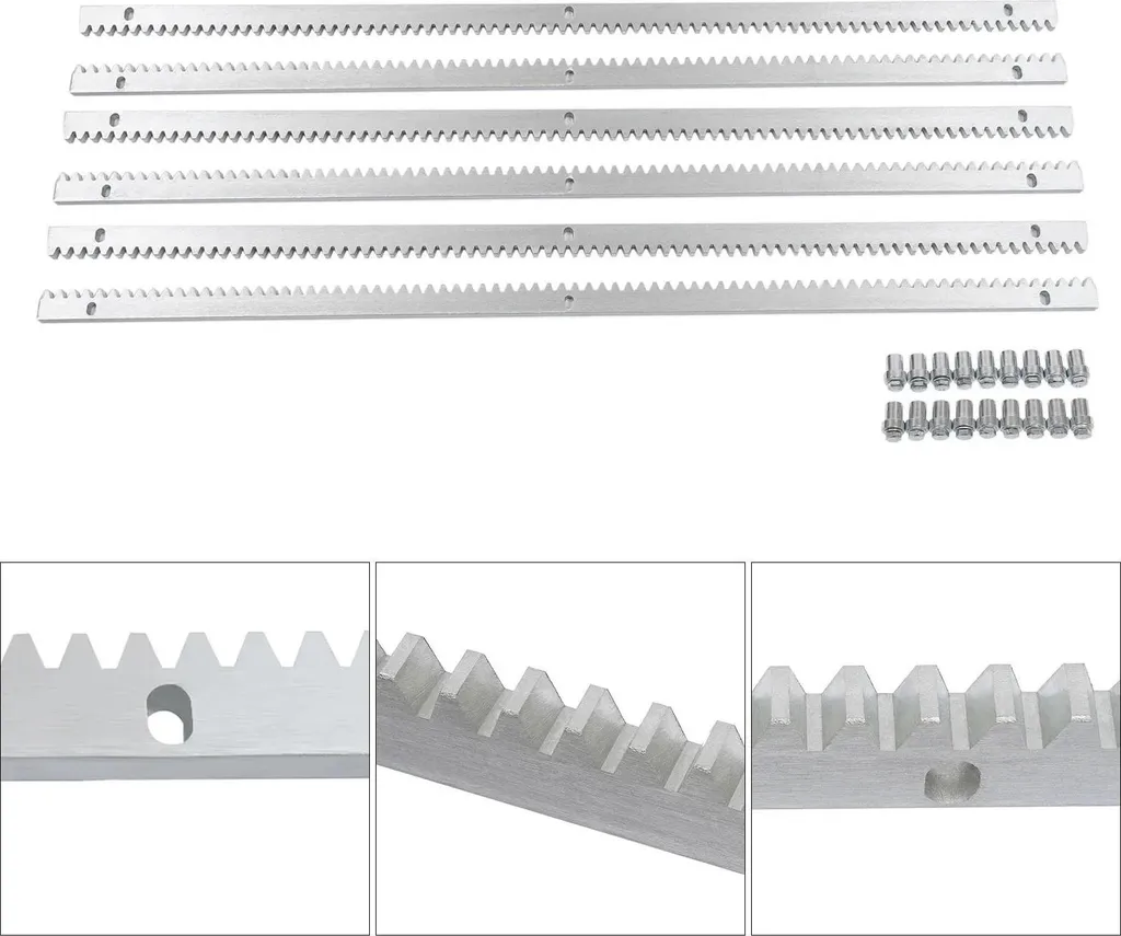 Kit de Crémaillères pour Moteur de Portail Coulissant 6m Argenté 2000kg