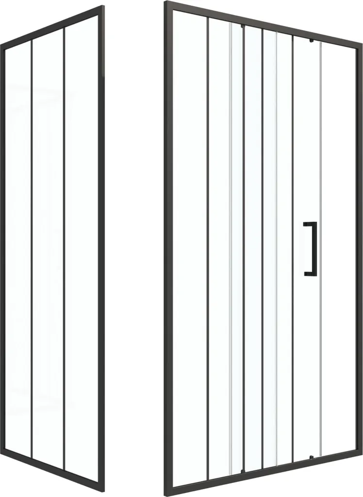Porte de douche coulissante 120x200 cm avec paroi de retour 80x200 cm