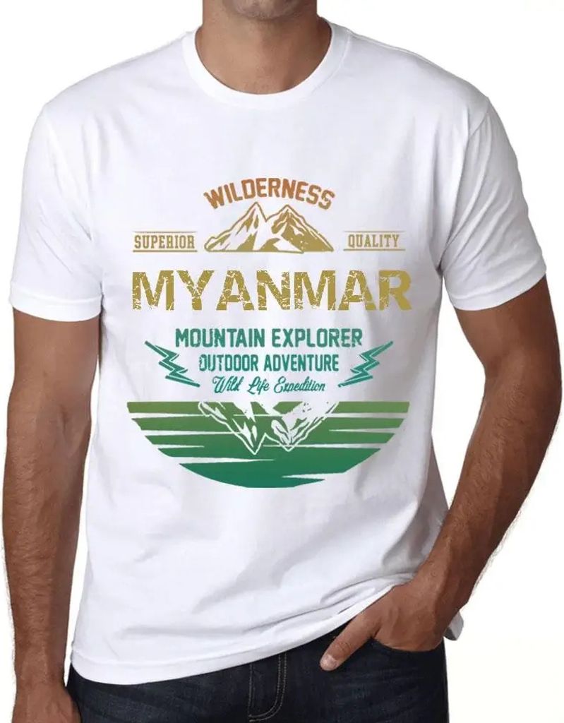 Herren Grafik T-Shirt Outdoor-Abenteuer Wildnis Bergforscher Myanmar – Outdoor Adventure, Wilderness, Mountain Explorer Myanmar – Öko-Verantwo...