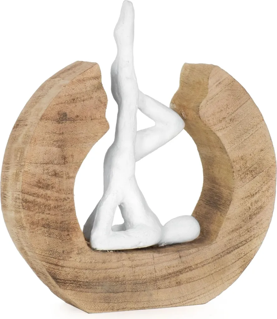 Objet déco bois authentique - Sculpture Yoga Moritz pour intérieur zen