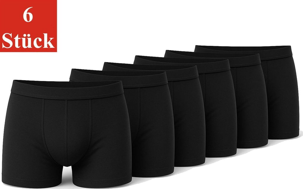 Boxershorts Herren Retroshorts Unterwäsche Unterhosen Baumwolle; Schwarz XXL