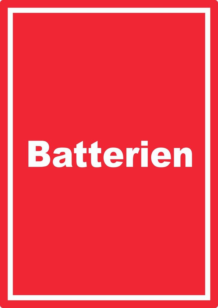 Batterien Mülltrennung Aufkleber mit Text A7 (74x105mm)
