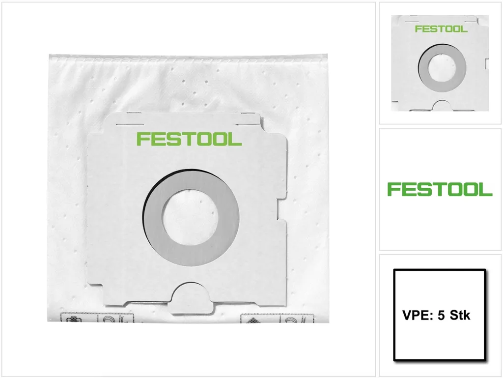 Kit 5 Sacchetti Filtro Festool 497539 per Aspiratore CT 48 - Originali
