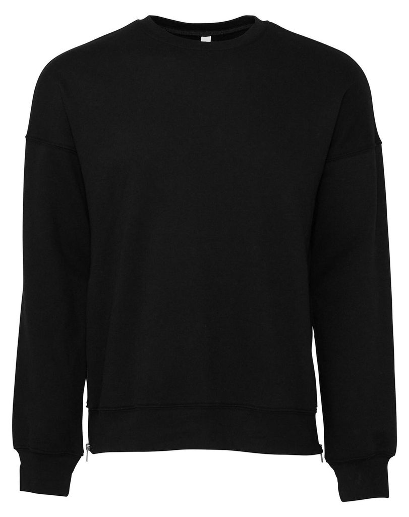 Bella + Canvas - Fleece-Oberteil Überschnittene Schulter für Herren/Damen Uni FK2143 (XXL) (DTG Schwarz)