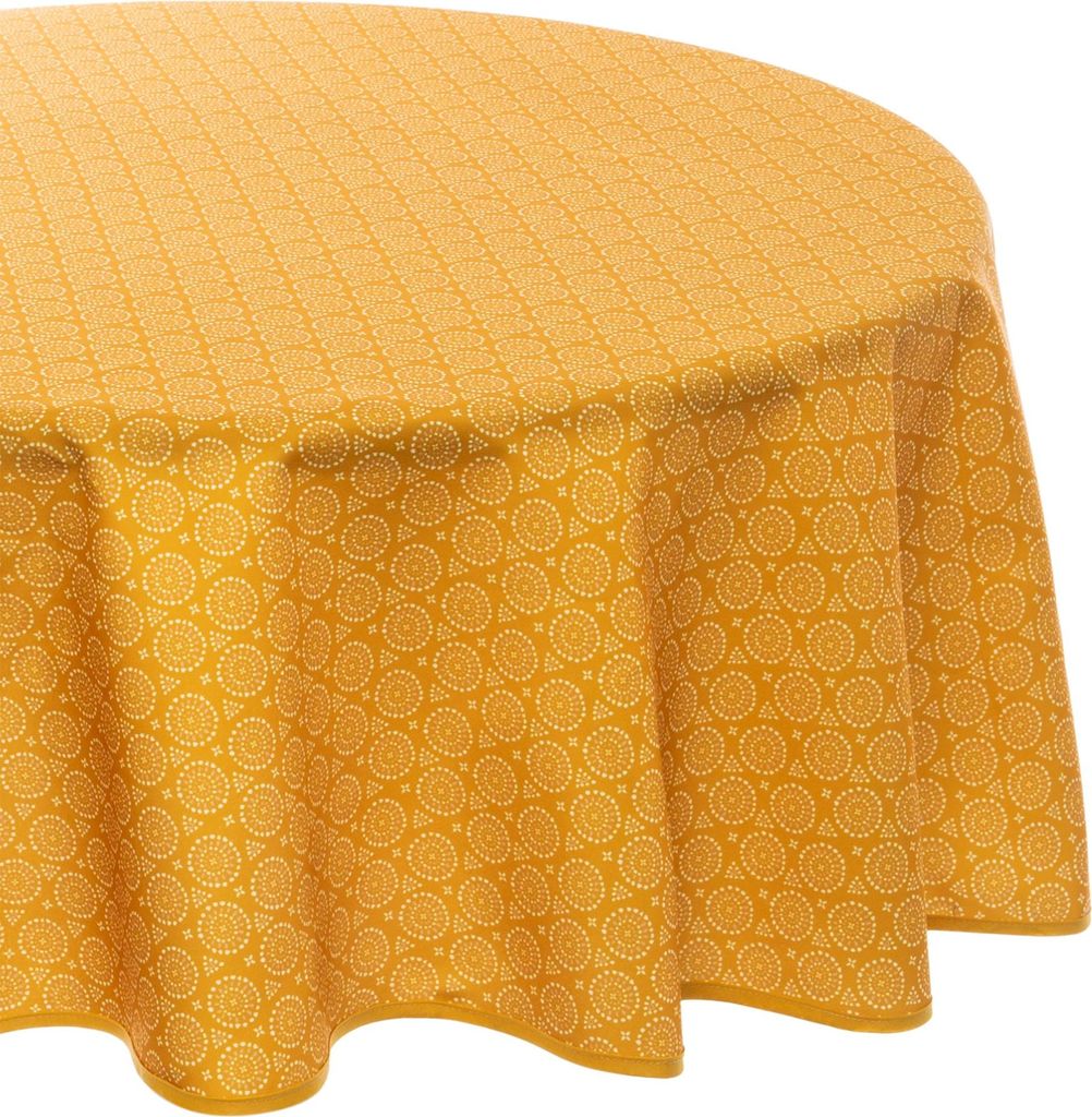 Atmosphera Créateur d'intérieur Runde Tischdecke Polyester gelb 180 cm