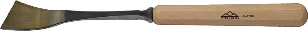 Scalpello STUBAI Serie 52 - Forma 23 | Scalpello a gomito, a sfera ad angolo retto, 40 mm, con manico in legno, per superfici lisce, per preforo, intaglio e rilievo, lavorazione del legno