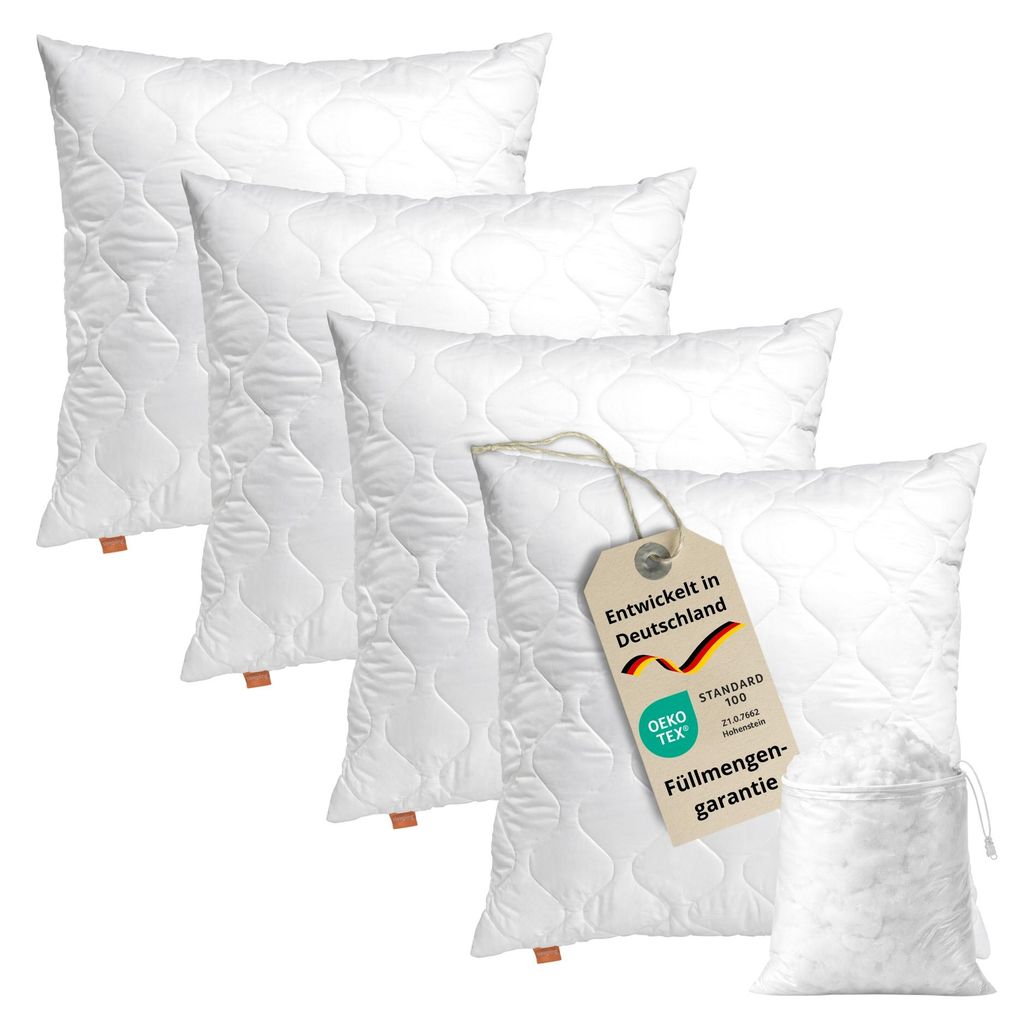 Kopfkissen 40 x 40 cm, 4er Set, Zierkissen, 100% Produktbild 