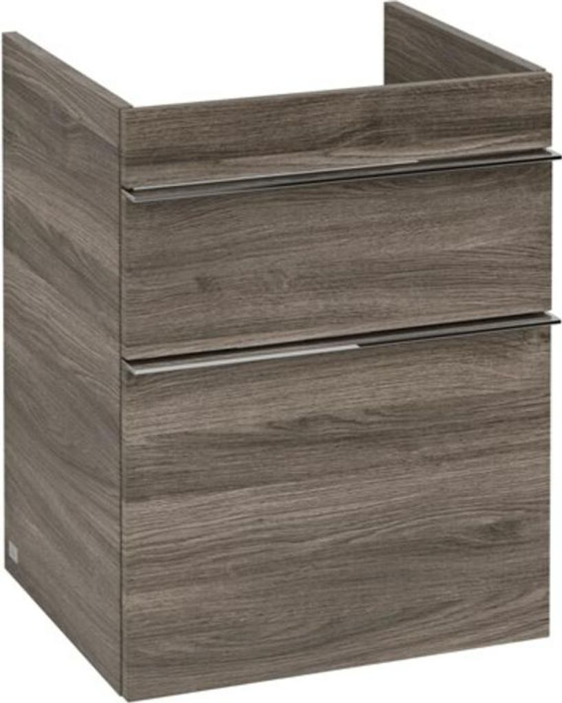 V&B Waschtischunterschrank Venticello 46,6x59x42,5cm, Griff Chrom, stone oak