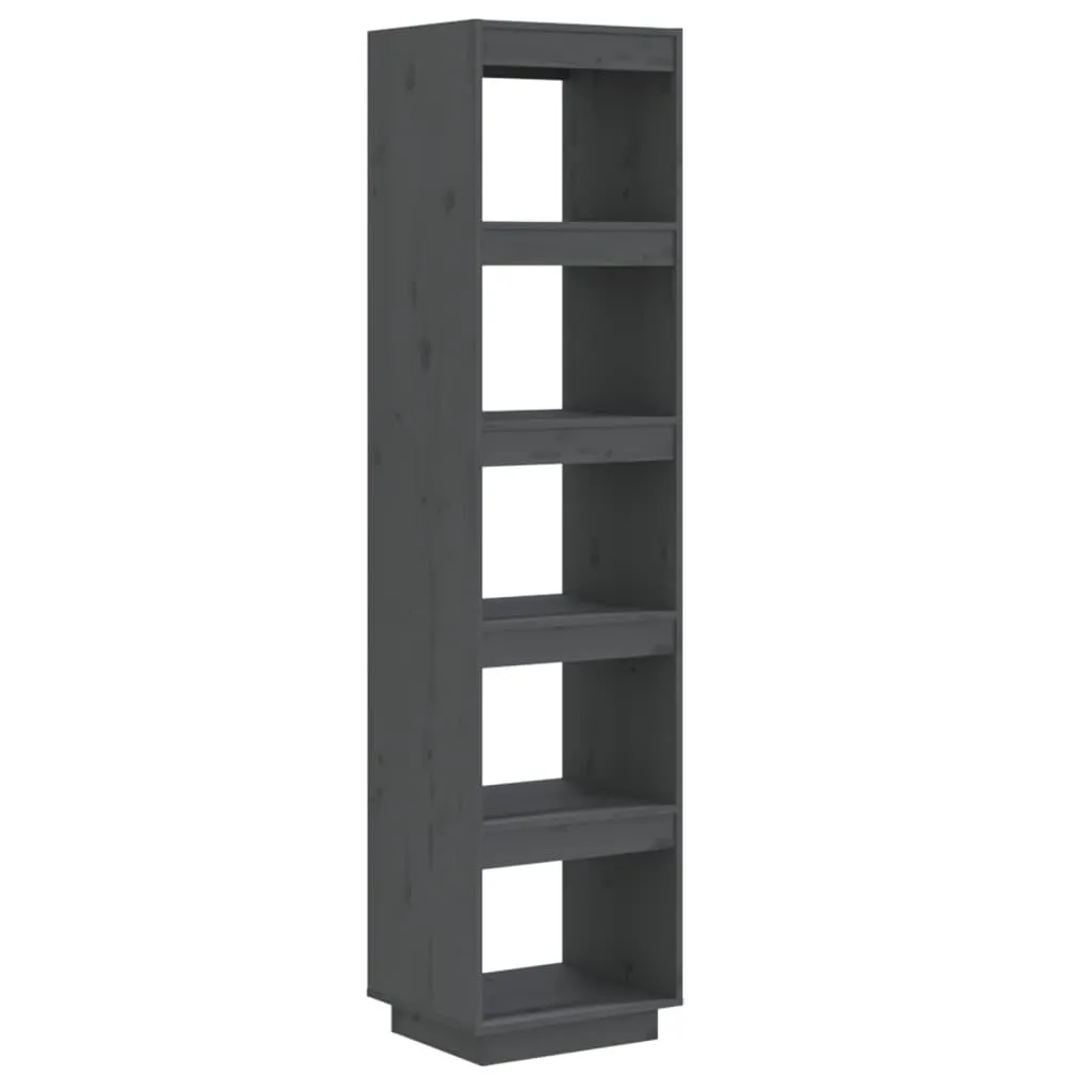 Libreria Divisorio Grigio 40x35x167 cm in Legno di Pino Massiccio