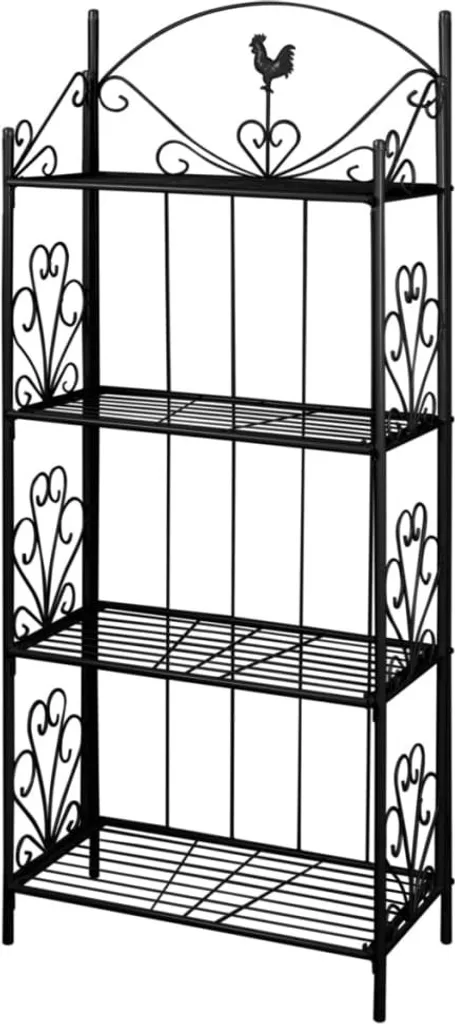 Étagère pour fleurs noire style fer forgé - Escalier porte-plantes