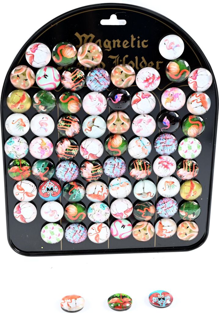 Glas Magnet Kühlschrankmagnet Flamingo - Deko für Whiteboard & Büro - 1 Stück Zufallsdesign