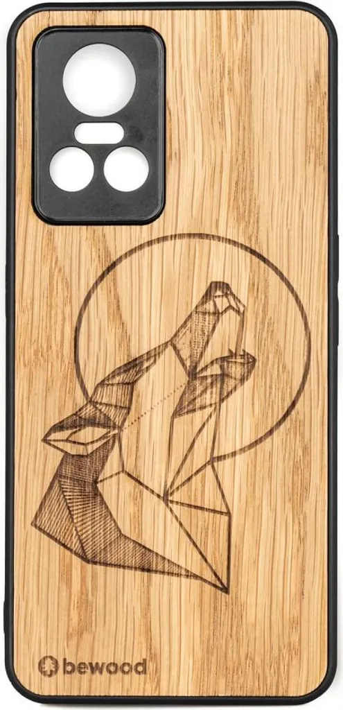 Bewood Coque en Chêne pour Realme GT Neo 3 - Design Loup Gravé Laser