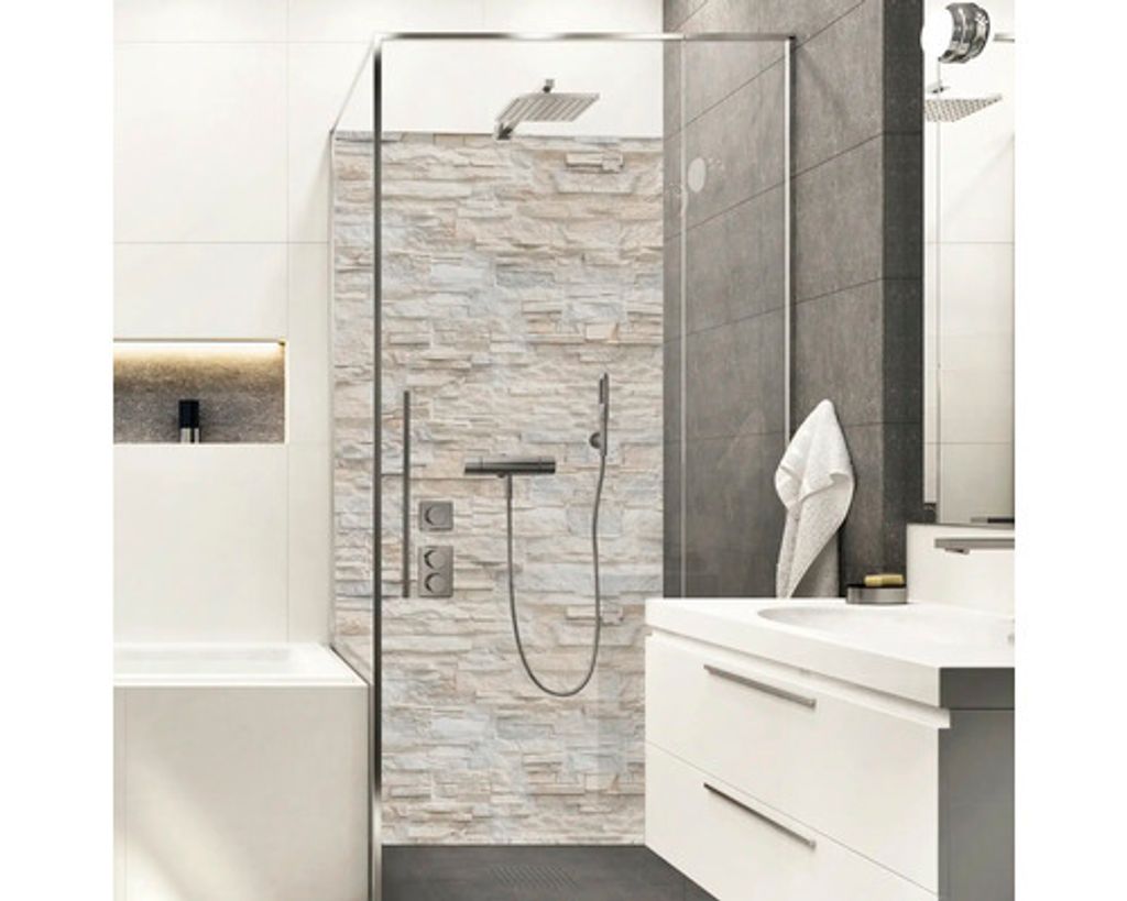 Duschrückwand mySpotti Shower Bruchsteinwand Mauerstein Verblender 255 x 150 cm SH-255150-1398-HB