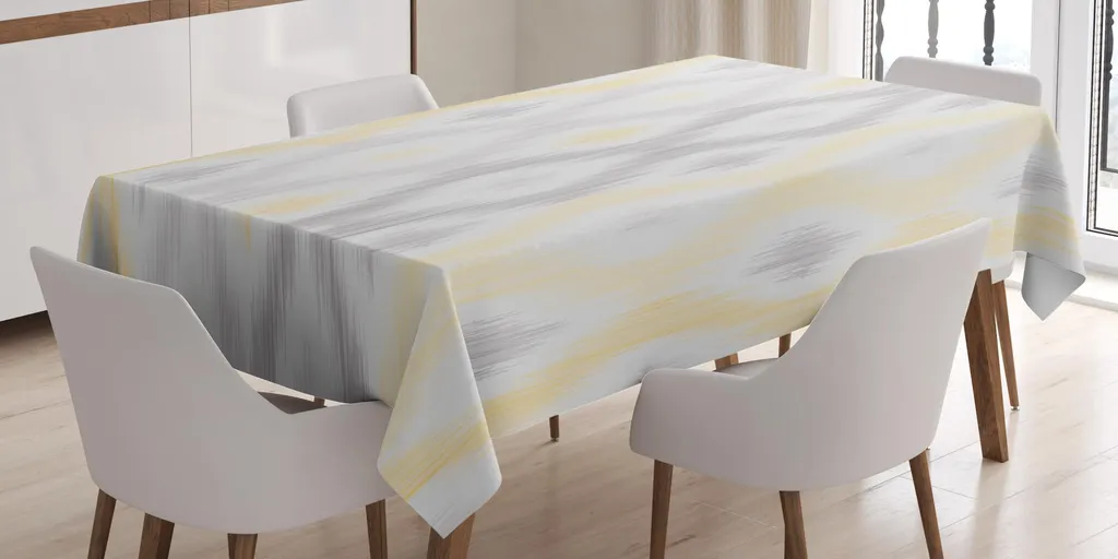 Tovaglia Moderna ABAKUHAUS 140x170 cm | Grigio Giallo Etnico Chic