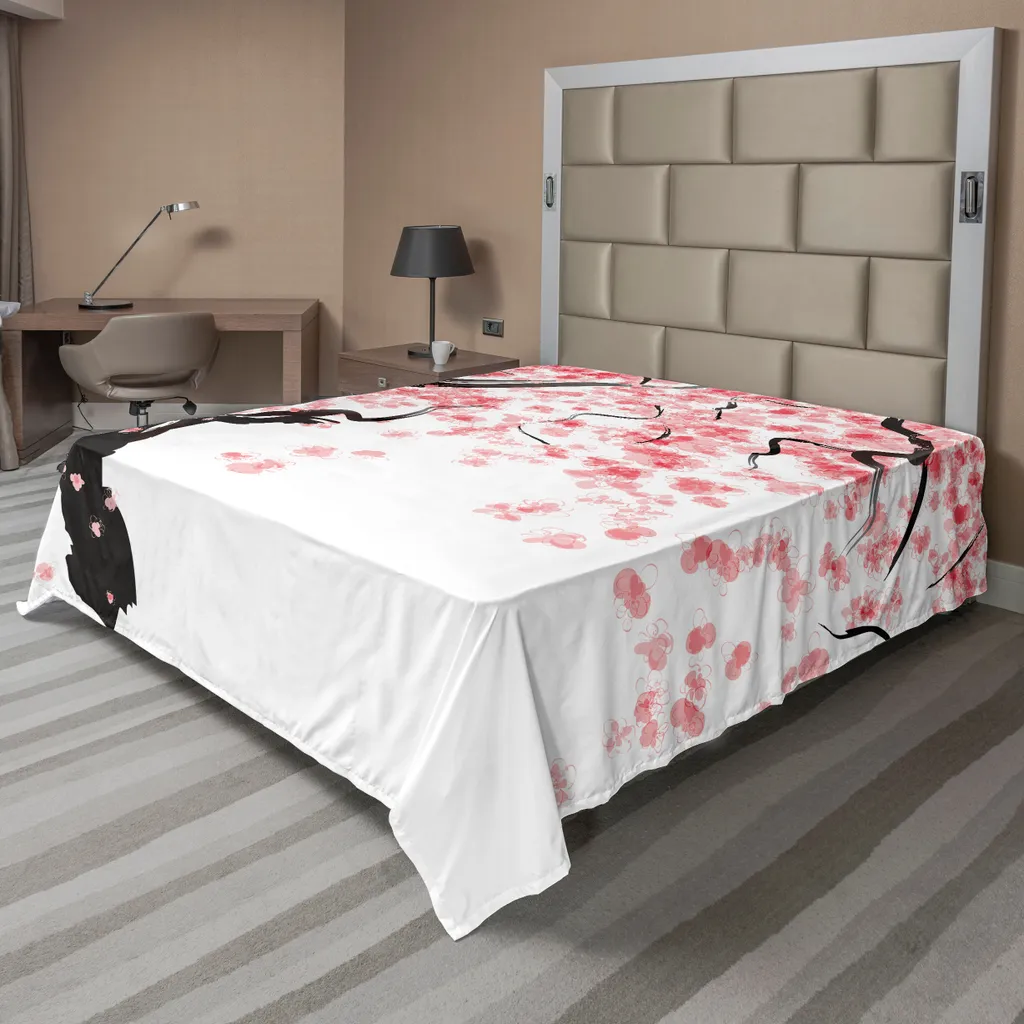 Lenzuolo Decorativo ABAKUHAUS Sakura - Arredo Letto Giapponese 244x205