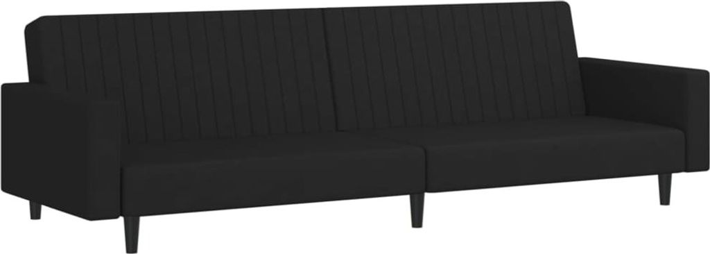 Schlafsofa 2-Sitzer Schwarz Samt