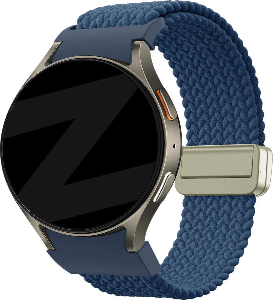 Gevlochten Nylon-Uhrenarmband – Blau – Geeignet für Samsung Galaxy Watch 4/5/6/7 Series, Verstellbar & Einfach zu Wechseln